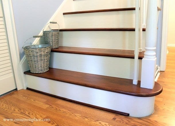 http://www.remodelaholic.com/under-100-carpeted-stair-to-wooden-tread-makeover-diy/
