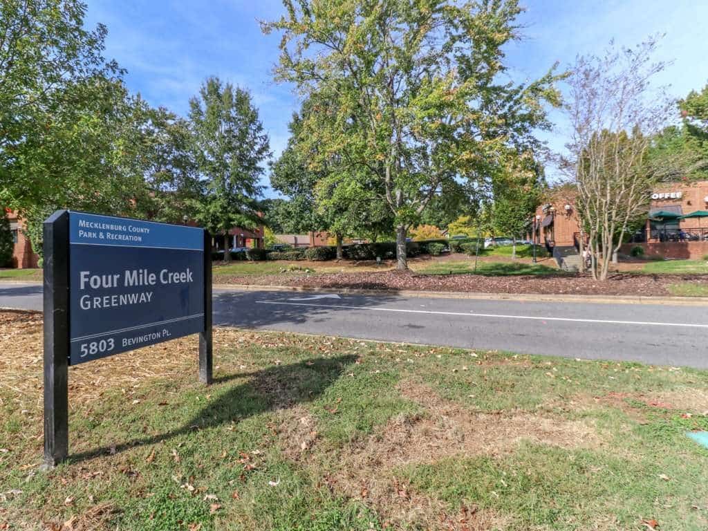 Greenway access signage near neighborhood