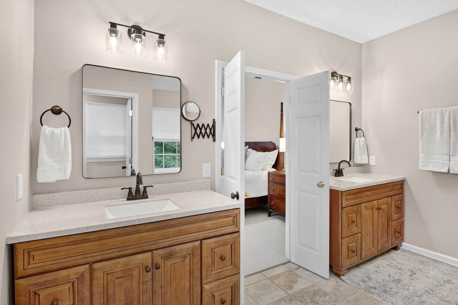 Primary bathroom dual vanity